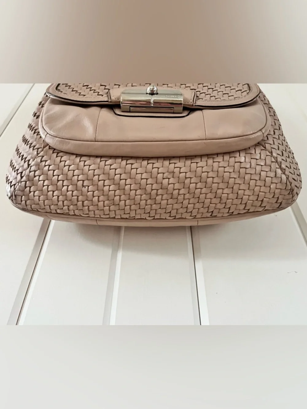 Coach Kristin Woven Leather Shoulder Bag Hobo - Picture 4 of 14